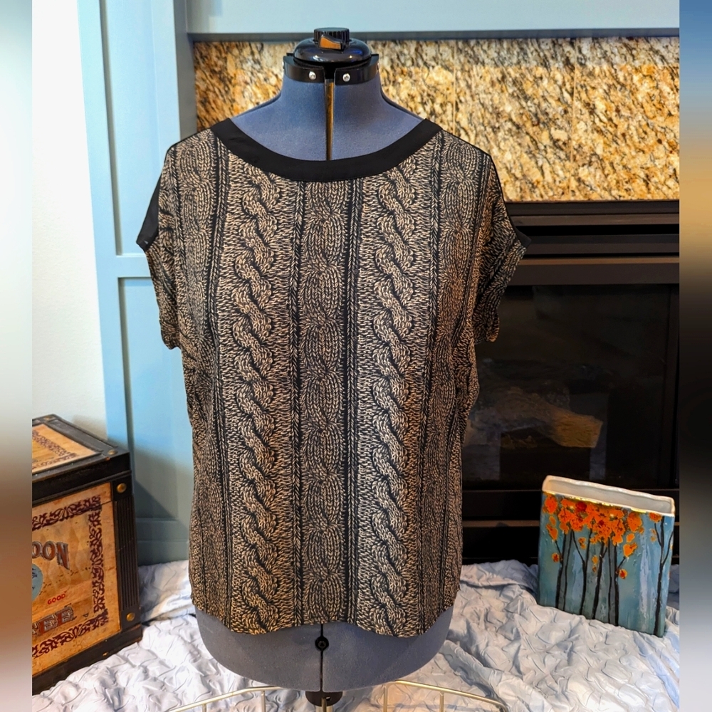 Snakeskin pattern short sleeve top - Large